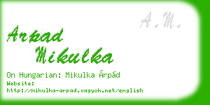 arpad mikulka business card