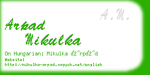 arpad mikulka business card